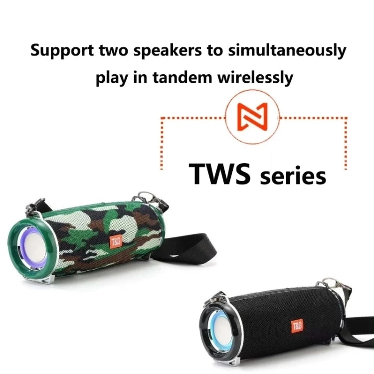 T&G TG192 LED Flashing Light Portable Wireless Bass 3D Stereo Bluetooth Speaker, Support FM / TF Card / USB(Black) - Desktop Speaker by T&G | Online Shopping UK | buy2fix