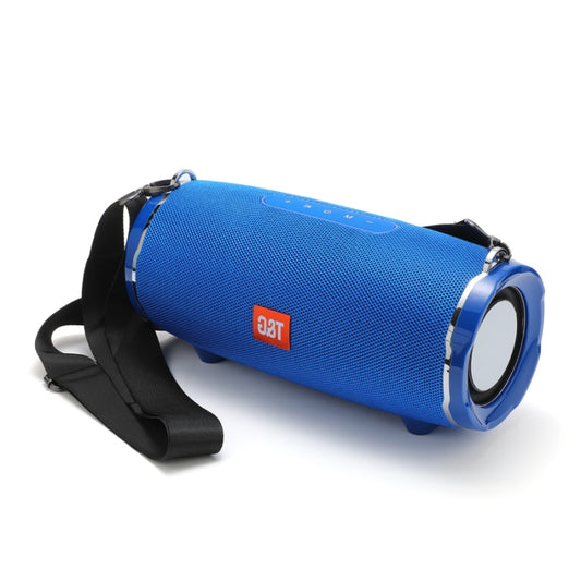 T&G TG187 Portable Waterproof Wireless Bass Surround Bluetooth Speaker with Shoulder Strap, Support FM / TF Card(Blue) - Desktop Speaker by T&G | Online Shopping UK | buy2fix