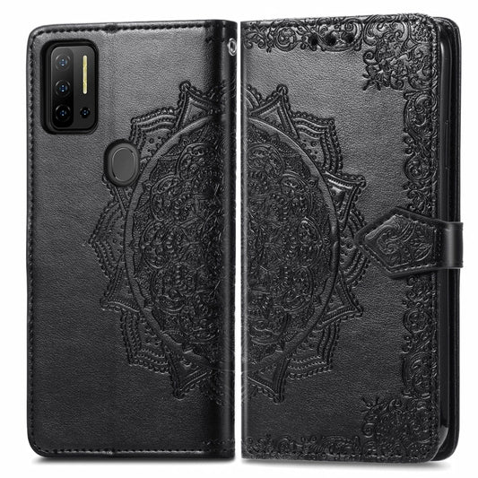 For Ulefone Note 11 Plus Mandala Flower Embossed Horizontal Flip Leather Case with Bracket / Card Slot / Wallet / Lanyard(Black) by buy2fix