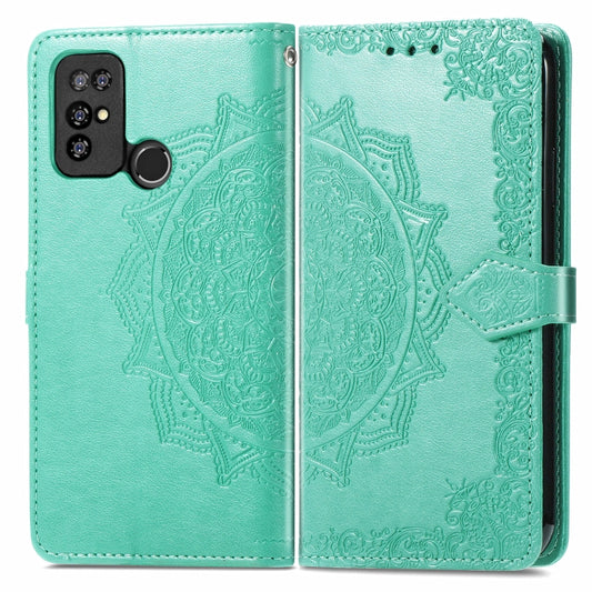For Doogee X96 Pro Mandala Flower Embossed Horizontal Flip Leather Case with Holder & Three Card Slots & Wallet & Lanyard(Green) by buy2fix