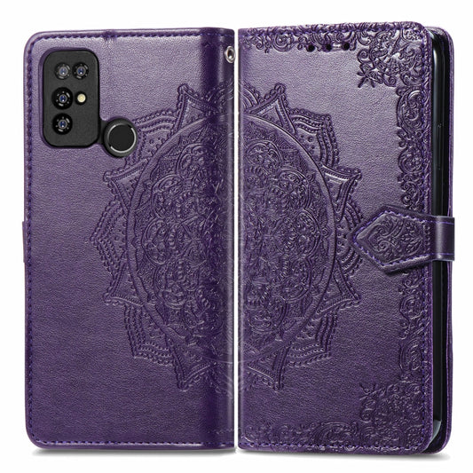 For Doogee X96 Pro Mandala Flower Embossed Horizontal Flip Leather Case with Holder & Three Card Slots & Wallet & Lanyard(Purple) by buy2fix