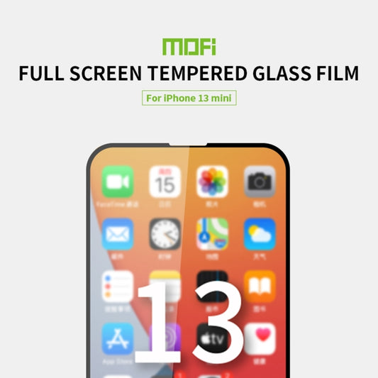 For iPhone 13 mini MOFI 9H 2.5D Full Screen Tempered Glass Film (Black) by MOFI