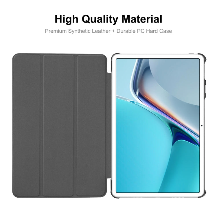 For Huawei MatePad 11 2021 ENKAY Custer Texture Horizontal Flip PU+PC Leather Case with Three-folding Holder & Sleep / Wake-up Function(Dark Blue) - Huawei by ENKAY | Online Shopping UK | buy2fix