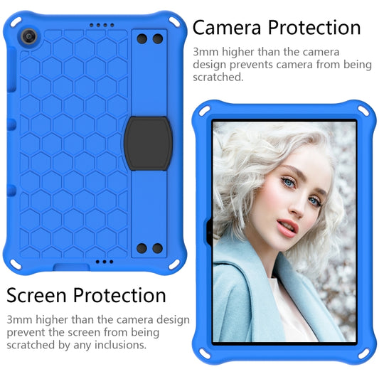 For Huawei MediaPad T10 9.7 / T10 10.1 Honeycomb Design EVA + PC Material Four Corner Anti Falling Protective Shell with Strap(Blue+Black) - Huawei by buy2fix | Online Shopping UK | buy2fix