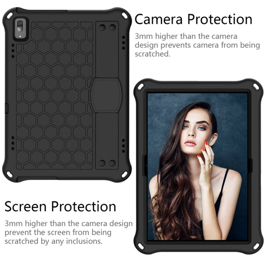 For Lenovo Tab M10 TB-X505X/F Honeycomb Design EVA + PC Material Four Corner Anti Falling Flat Protective Shell with Strap(Black+Black) - Lenovo by buy2fix | Online Shopping UK | buy2fix