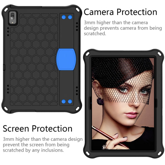 For Lenovo Tab M10 TB-X505X/F Honeycomb Design EVA + PC Material Four Corner Anti Falling Flat Protective Shell with Strap(Black+Blue) - Lenovo by buy2fix | Online Shopping UK | buy2fix
