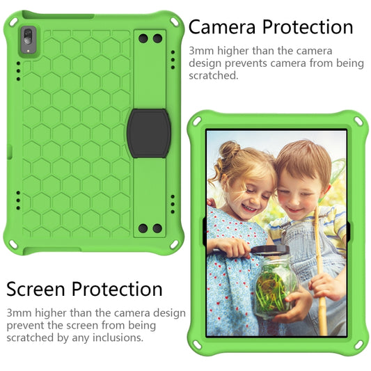 For Lenovo Tab E10 TB-X104F Honeycomb Design EVA + PC Material Four Corner Anti Falling Flat Protective Shell with Strap(Green+Black) - Lenovo by buy2fix | Online Shopping UK | buy2fix