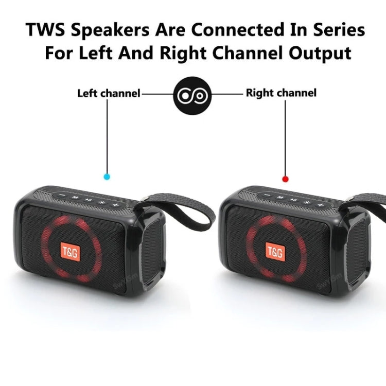T&G TG193 Portable Bluetooth Speaker LED Light Waterproof Outdoor Subwoofer Support TF Card / FM Radio / AUX(Blue) - Desktop Speaker by T&G | Online Shopping UK | buy2fix
