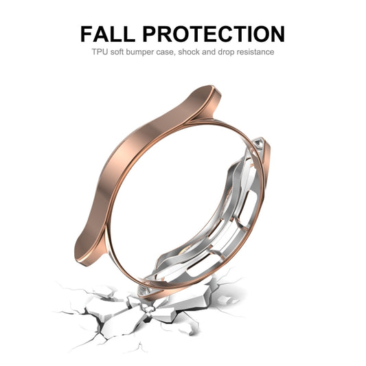 For Samsung Galaxy Watch4 Classic 42mm ENKAY Hat-Prince Full Coverage Electroplate Soft Case TPU HD Clear Cover + Tempered Glass Protector(Cyan) by ENKAY