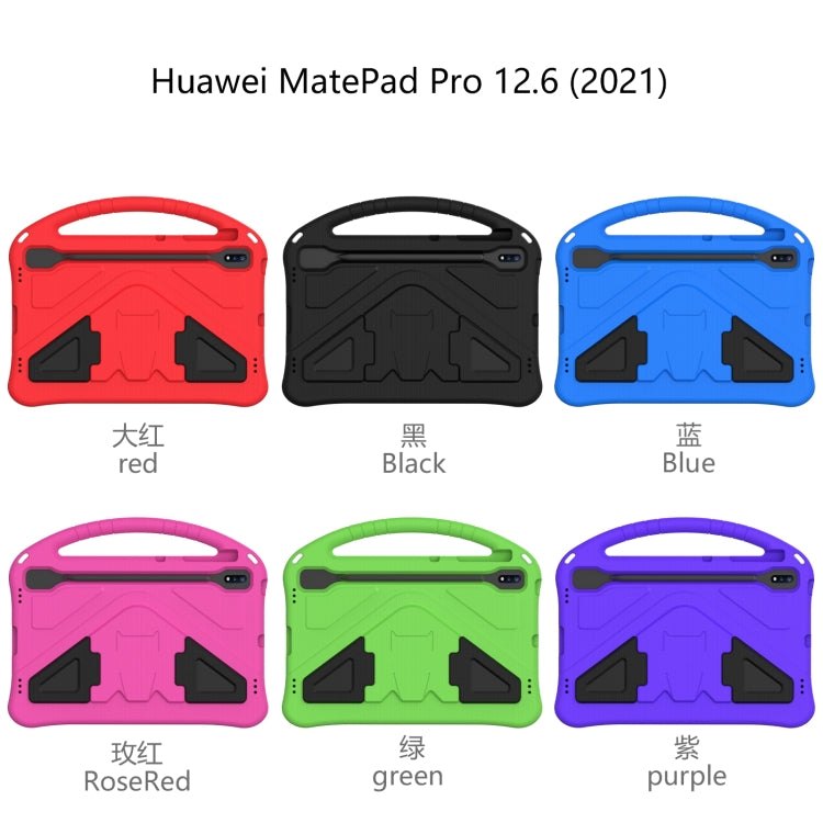 For Huawei MatePad Pro 12.6 2021 EVA Flat Anti Falling Protective Case Shell with Holder(RoseRed) - Huawei by buy2fix | Online Shopping UK | buy2fix