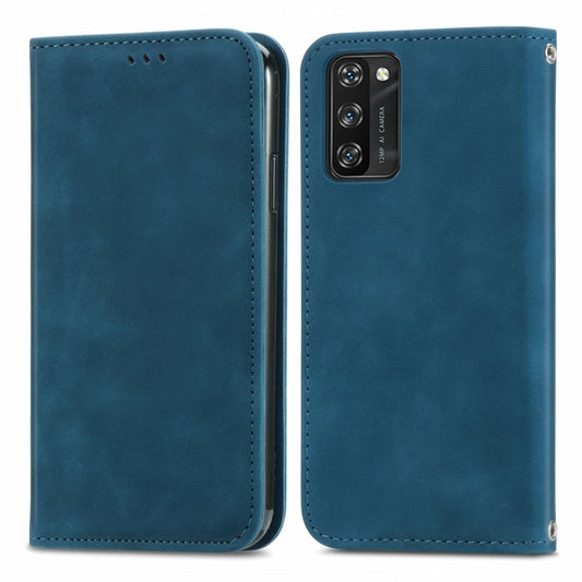 For Blackview A100 Retro Skin Feel Business Magnetic Horizontal Flip Leather Case with Holder & Card Slots & Wallet & Photo Frame(Blue) by buy2fix