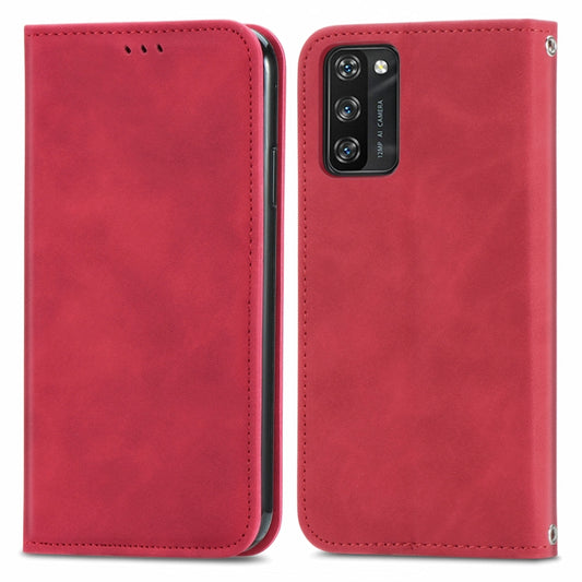 For Blackview A100 Retro Skin Feel Business Magnetic Horizontal Flip Leather Case with Holder & Card Slots & Wallet & Photo Frame(Red) by buy2fix