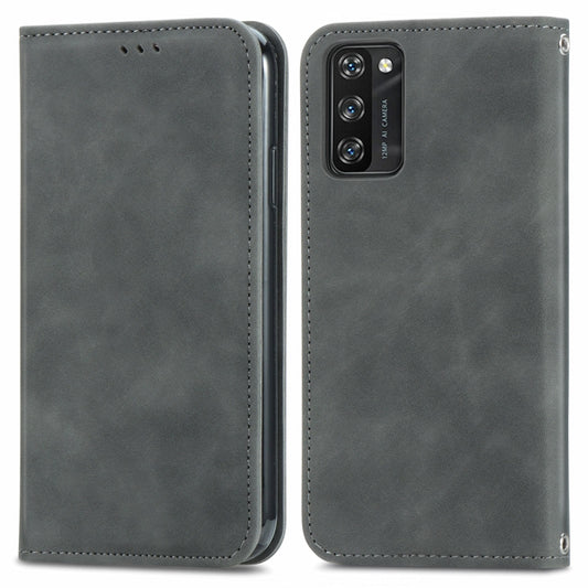 For Blackview A100 Retro Skin Feel Business Magnetic Horizontal Flip Leather Case with Holder & Card Slots & Wallet & Photo Frame(Gray) by buy2fix