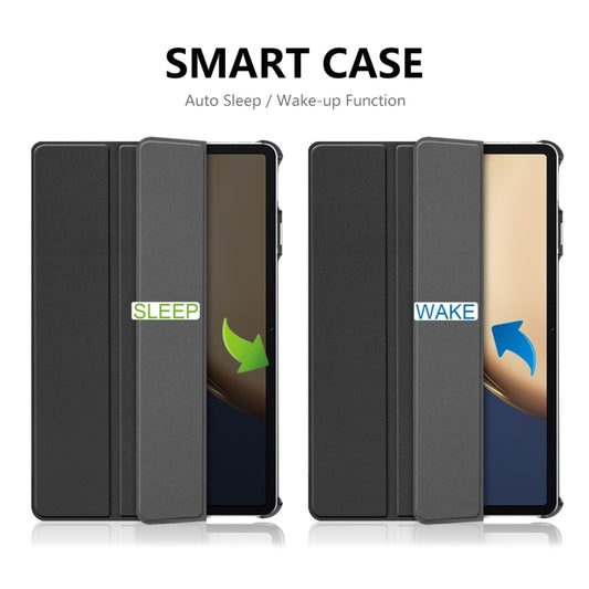 For Honor Tablet V7 Pro ENKAY Custer Texture Horizontal Flip PU+PC Leather Case with Three-folding Holder & Sleep / Wake-up Function(Grey) - Honor by ENKAY | Online Shopping UK | buy2fix