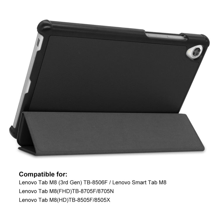 For Lenovo Tab M8 1/2/3 ENKAY Custer Texture Horizontal Flip PU+PC Leather Case with Three-folding Holder(Light Blue) - Lenovo by ENKAY | Online Shopping UK | buy2fix