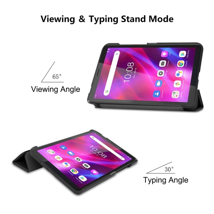 For Lenovo Tab M7 1/2/3 ENKAY Custer Texture Horizontal Flip PU+PC Leather Case with Three-folding Holder(Dark Blue) - Lenovo by ENKAY | Online Shopping UK | buy2fix
