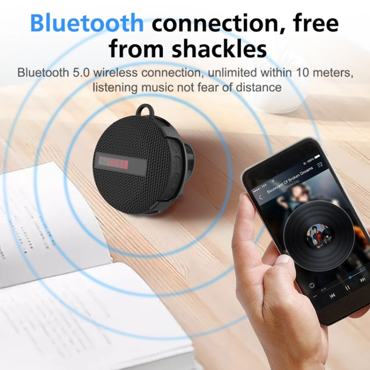 BT368 LED Digital Display Outdoor Portable IPX65 Waterproof Bluetooth Speaker(Black) - Waterproof Speaker by buy2fix | Online Shopping UK | buy2fix