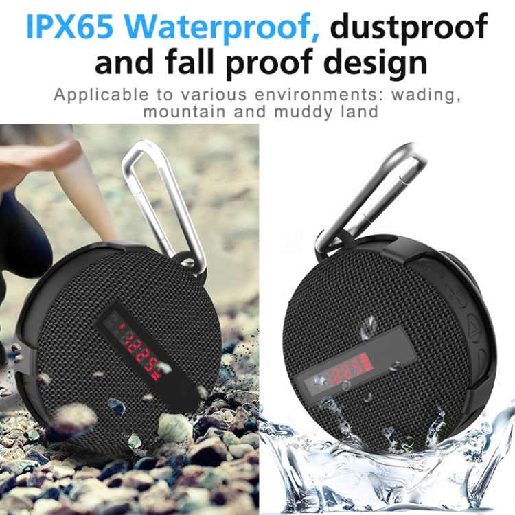 BT368 LED Digital Display Outdoor Portable IPX65 Waterproof Bluetooth Speaker(Black) - Waterproof Speaker by buy2fix | Online Shopping UK | buy2fix