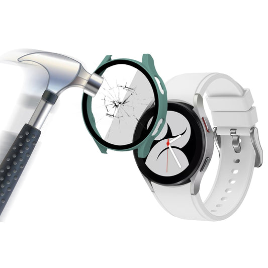 ENKAY Hat-Prince Full Coverage PC Frame + Tempered Glass Protector Composite Case for Samsung Galaxy Watch4 44mm(Green) by ENKAY