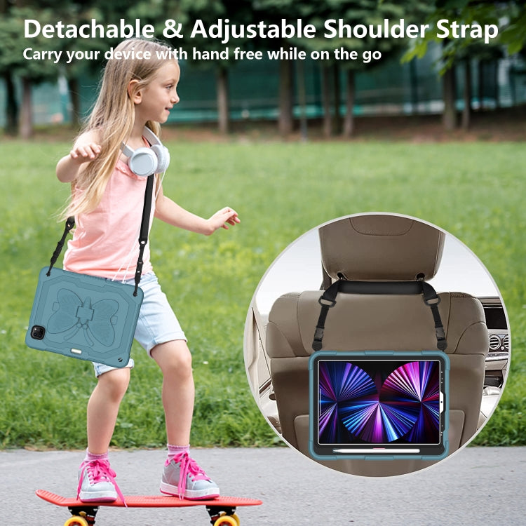 Pure Color PC + Silicone Anti-drop Tablet Tablet Case with Butterfly Holder & Pen Slot For iPad Pro 11 2018 & 2020 & 2021 & Air 2020 10.9(Dark Green) - iPad Pro 11 (2022/2021) Cases by buy2fix | Online Shopping UK | buy2fix