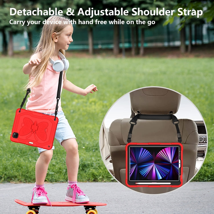Pure Color PC + Silicone Anti-drop Tablet Tablet Case with Butterfly Holder & Pen Slot For iPad Pro 11 2018 & 2020 & 2021 & Air 2020 10.9(Red) - iPad Pro 11 (2022/2021) Cases by buy2fix | Online Shopping UK | buy2fix