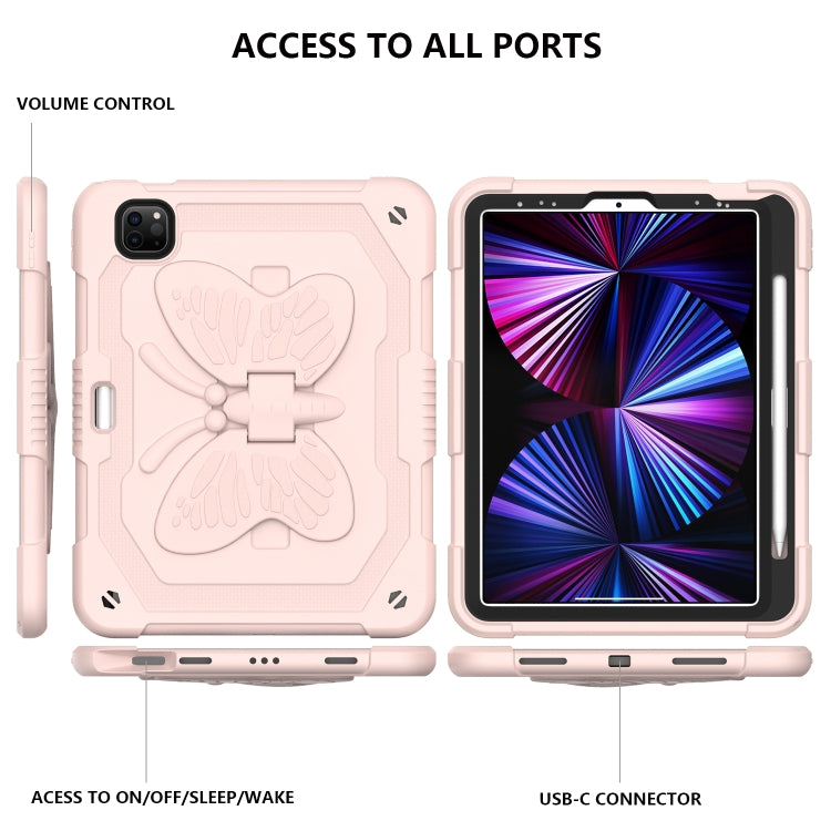 Pure Color PC + Silicone Anti-drop Tablet Tablet Case with Butterfly Holder & Pen Slot For iPad Pro 11 2018 & 2020 & 2021 & Air 2020 10.9 - iPad Pro 11 (2022/2021) Cases by buy2fix | Online Shopping UK | buy2fix