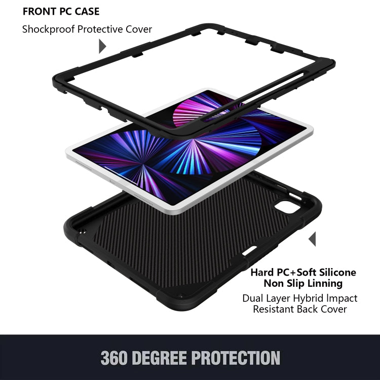 Pure Color PC + Silicone Anti-drop Tablet Tablet Case with Butterfly Holder & Pen Slot For iPad Pro 11 2018 & 2020 & 2021 & Air 2020 10.9(Black) - iPad Pro 11 (2022/2021) Cases by buy2fix | Online Shopping UK | buy2fix