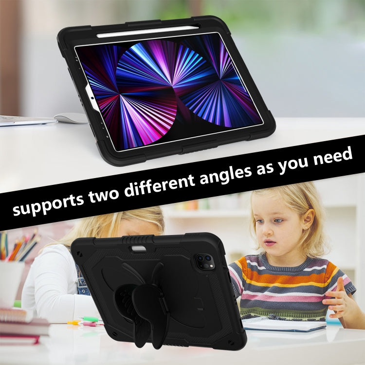 Pure Color PC + Silicone Anti-drop Tablet Tablet Case with Butterfly Holder & Pen Slot For iPad Pro 11 2018 & 2020 & 2021 & Air 2020 10.9(Black) - iPad Pro 11 (2022/2021) Cases by buy2fix | Online Shopping UK | buy2fix