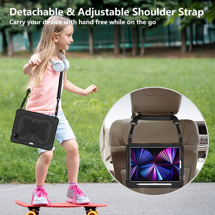 Pure Color PC + Silicone Anti-drop Tablet Tablet Case with Butterfly Holder & Pen Slot For iPad Pro 11 2018 & 2020 & 2021 & Air 2020 10.9(Black) - iPad Pro 11 (2022/2021) Cases by buy2fix | Online Shopping UK | buy2fix