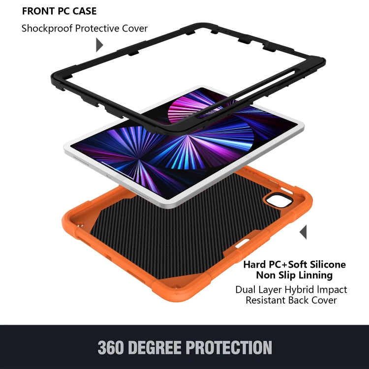 Pure Color PC + Silicone Anti-drop Tablet Tablet Case with Butterfly Holder & Pen Slot For iPad Pro 11 2018 & 2020 & 2021 & Air 2020 10.9(Kumquat) - iPad Pro 11 (2022/2021) Cases by buy2fix | Online Shopping UK | buy2fix