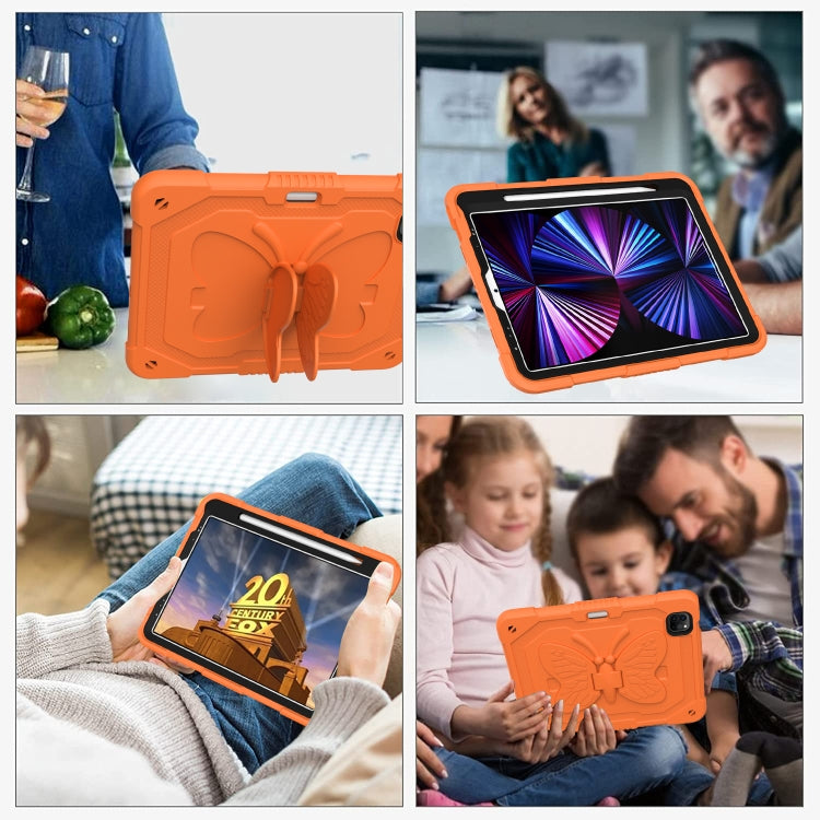 Pure Color PC + Silicone Anti-drop Tablet Tablet Case with Butterfly Holder & Pen Slot For iPad Pro 11 2018 & 2020 & 2021 & Air 2020 10.9(Kumquat) - iPad Pro 11 (2022/2021) Cases by buy2fix | Online Shopping UK | buy2fix