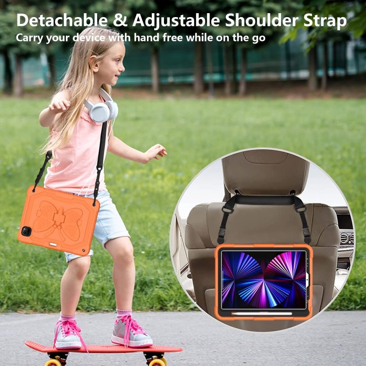 Pure Color PC + Silicone Anti-drop Tablet Tablet Case with Butterfly Holder & Pen Slot For iPad Pro 11 2018 & 2020 & 2021 & Air 2020 10.9(Kumquat) - iPad Pro 11 (2022/2021) Cases by buy2fix | Online Shopping UK | buy2fix