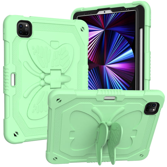 Pure Color PC + Silicone Anti-drop Tablet Tablet Case with Butterfly Holder & Pen Slot For iPad Pro 11 2018 & 2020 & 2021 & Air 2020 10.9(Fresh Green) - iPad Pro 11 (2022/2021) Cases by buy2fix | Online Shopping UK | buy2fix