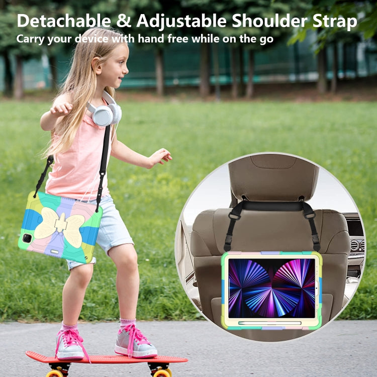 PC + Silicone Anti-drop Tablet Tablet Case with Butterfly Holder & Pen Slot for iPad Pro 11 2018 & 2020 & 2021 & Air 2020 10.9(Colourful Green) - iPad Pro 11 (2022/2021) Cases by buy2fix | Online Shopping UK | buy2fix