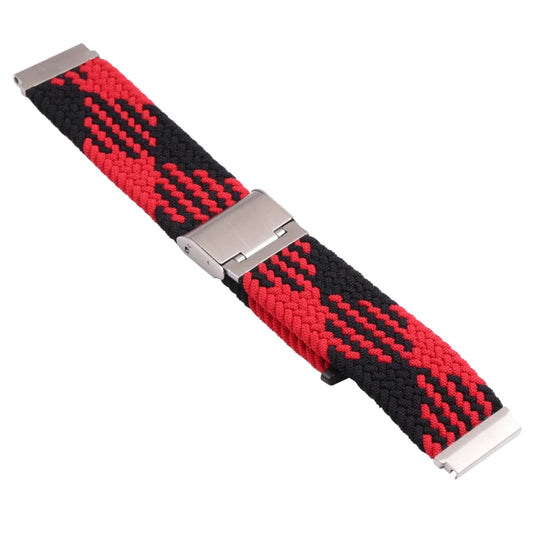 For Samsung Galaxy Watch 4 / Watch 5 20mm Nylon Braided Metal Buckle Watch Band(Z Black Red) by buy2fix