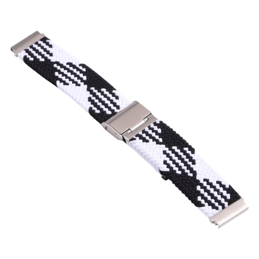 For Samsung Galaxy Watch 4 / Watch 5 20mm Nylon Braided Metal Buckle Watch Band(Z Black White) by buy2fix