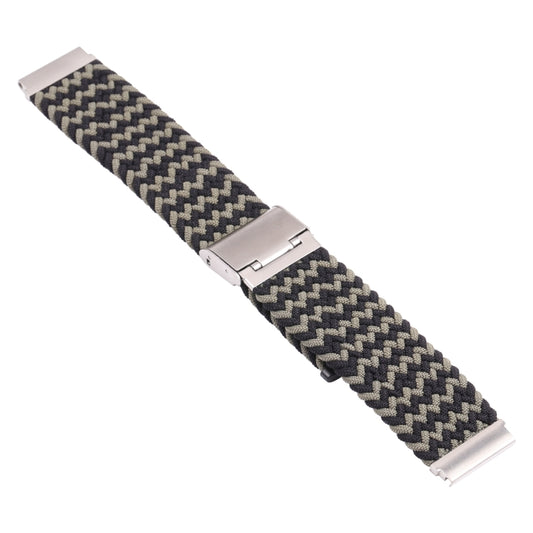 For Samsung Galaxy Watch 4 / Watch 5 20mm Nylon Braided Metal Buckle Watch Band(W Black Green) by buy2fix