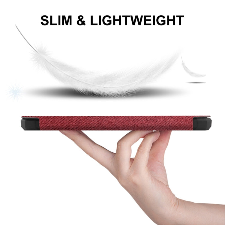 For Amazon Kindle Paperwhite 5 2021 ENKAY Solid Color Denim Texture Horizontal Flip Leather Tablet Case with Sleep / Wake-up Function(Wine Red) - Amazon by ENKAY | Online Shopping UK | buy2fix