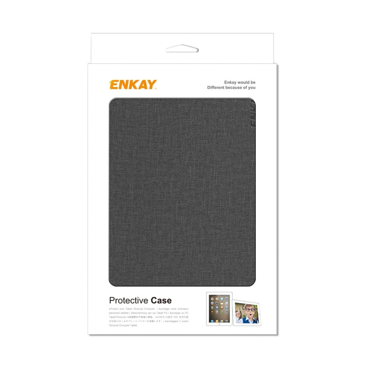 For Amazon Kindle Paperwhite 5 2021 ENKAY Solid Color Denim Texture Horizontal Flip Leather Tablet Case with Sleep / Wake-up Function(Black) - Amazon by ENKAY | Online Shopping UK | buy2fix