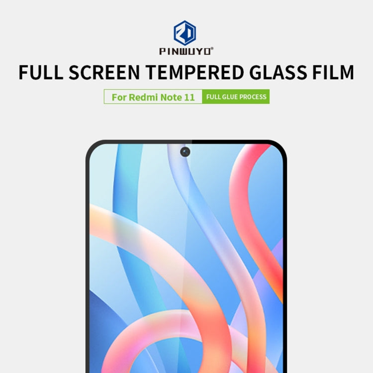 For Xiaomi Redmi Note 11 PINWUYO 9H 2.5D Full Screen Tempered Glass Film(Black) - by PINWUYO | Online Shopping UK | buy2fix