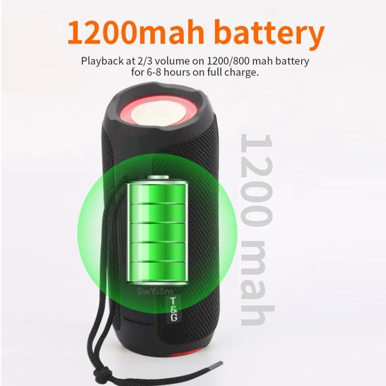 T&G TG227 Outdoor Portable Waterproof Bluetooth Music Speaker with LED Support FM / TF / USB(Black) - Desktop Speaker by T&G | Online Shopping UK | buy2fix