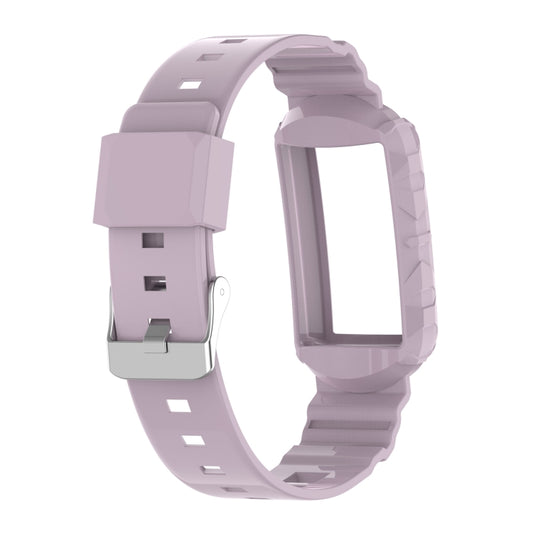 For Fitbit Charge 5 Silicone One Body Armor Watch Band(Light Purple) by buy2fix