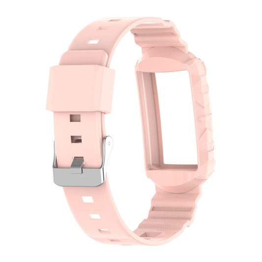 For Fitbit Charge 4 Silicone One Body Armor Watch Band(Pink) by buy2fix