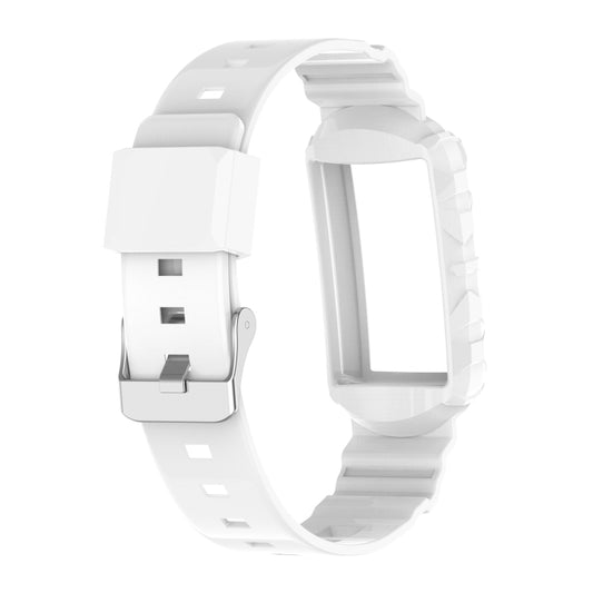 For Fitbit Charge 3 SE Silicone One Body Armor Watch Band(White) by buy2fix