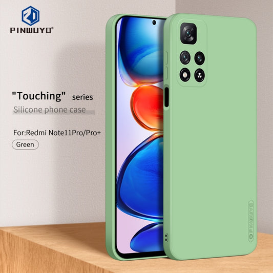 For Xiaomi Redmi Note 11 Pro / 11 Pro+ PINWUYO Liquid Silicone TPU Phone Case(Green) by PINWUYO