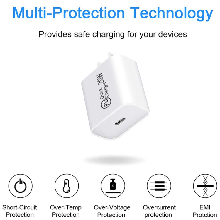 2m AU-20W PD USB-C / Type-C Travel Charger with Type-C to Type-C Data Cable, AU Plug - USB Charger by buy2fix | Online Shopping UK | buy2fix