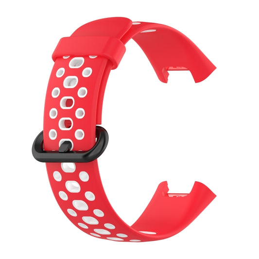 For Xiaomi Redmi Watch 2 Lite Two-Color Mixed Silicone Watch Band(Red+White) by buy2fix