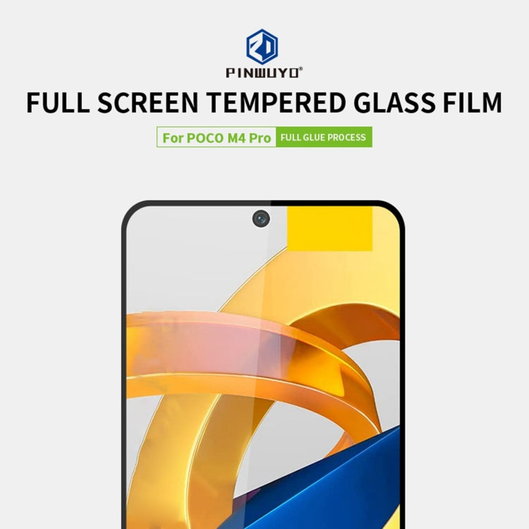 For Xiaomi Poco M4 Pro 5G PINWUYO 9H 2.5D Tempered Glass Full Film(Black) - by PINWUYO | Online Shopping UK | buy2fix