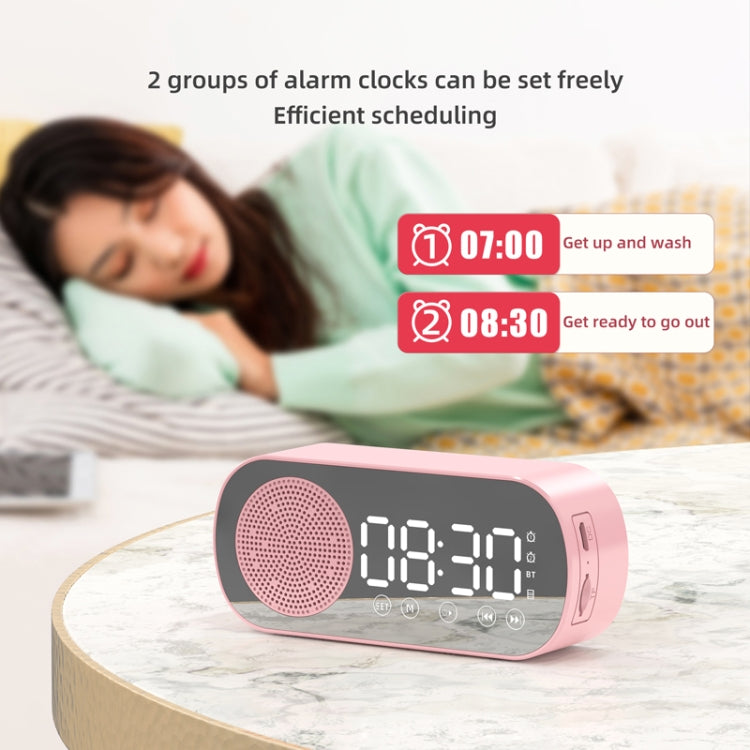 Z7 Digital Bluetooth 5.0 Speaker Multi-function Mirror Alarm Clock FM Radio(White) - Desktop Speaker by buy2fix | Online Shopping UK | buy2fix