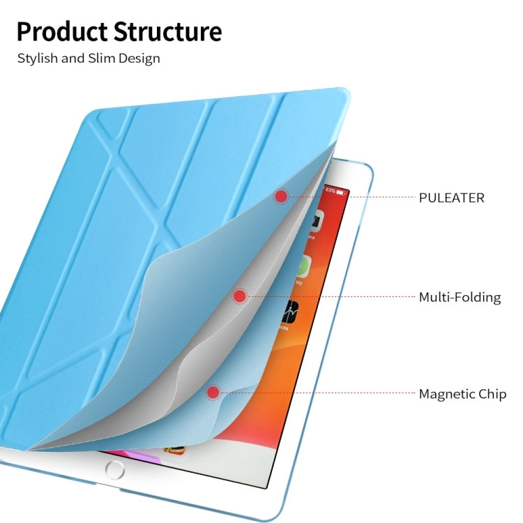 Multi-folding TPU Back Flip Leather Smart Tablet Case for iPad Pro 12.9 inch 2015 / 2017(Gold) - iPad Pro 12.9 inch Cases by buy2fix | Online Shopping UK | buy2fix